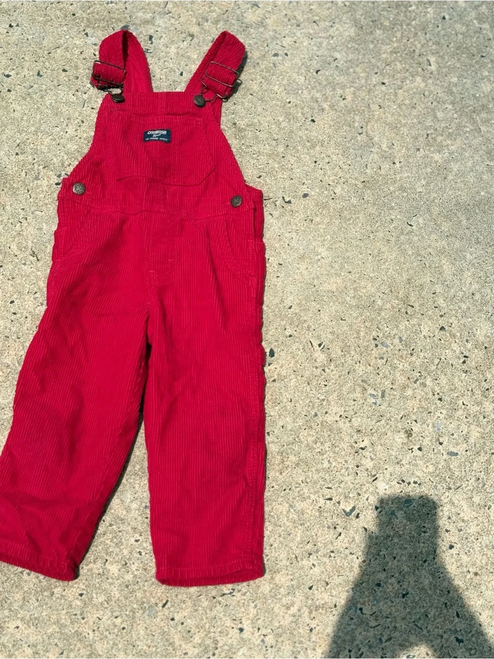 Vintage OshKosh B'gosh Bright Red Corduroy Overalls for Kids